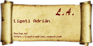 Ligeti Adrián névjegykártya